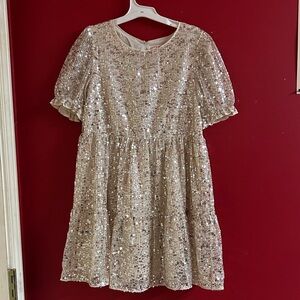 Cat & Jack Glittering Cream Formal Dress size 8